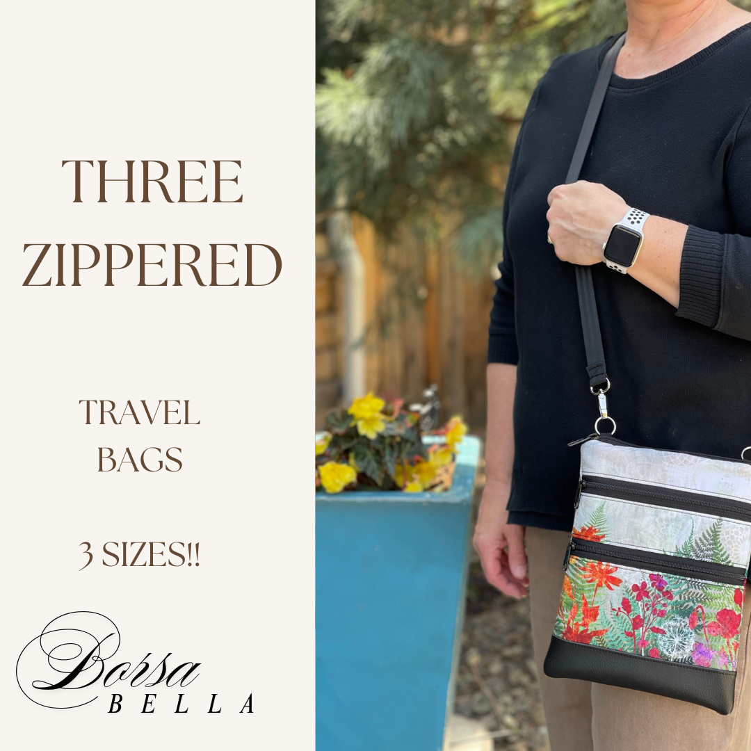 3 Zippered Purses Tablet Bag