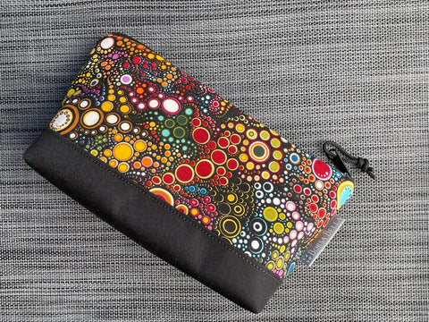 Side Kick Gusseted Zippered Pouch Happy Dot Fabric