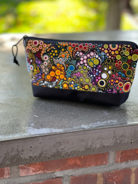 Side Kick Gusseted Zippered Pouch Happy Dot Fabric
