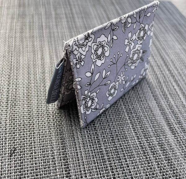 Card Holder RFID Protected -  Gray Rose Fabric