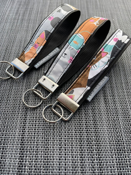 Keychain Wristlets -   Cattitude Fabric