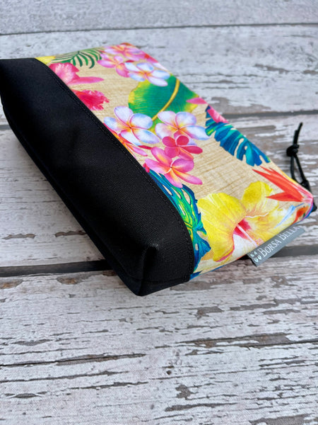 Side Kick Gusseted Zippered Pouch Hawiian Tropical Fabric