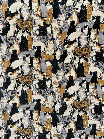 LARGE Catch All Zippered Pouch - A1 - Canvas Cats Fabric