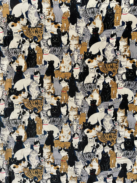 LARGE Catch All Zippered Pouch - A1 - Canvas Cats Fabric