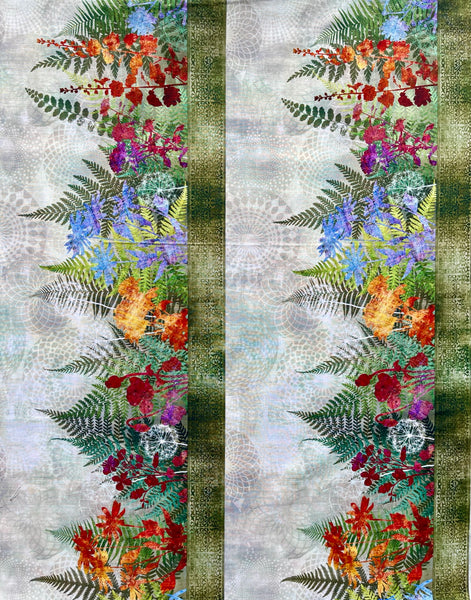 LARGE Catch All Zippered Pouch - A1 - FernTastic Fabric