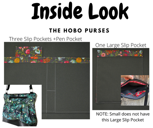 Hobo Purse Cross Body - Shoulder Bag - Dark Halcyon Fabric