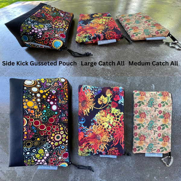 Side Kick Gusseted Zippered Pouch Hawiian Tropical Fabric