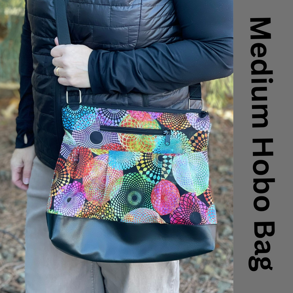 Hobo Purse Cross Body - Shoulder Bag - Dark Halcyon Fabric