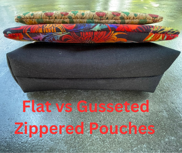 Side Kick Gusseted Zippered Pouch Mushrooms Fabric