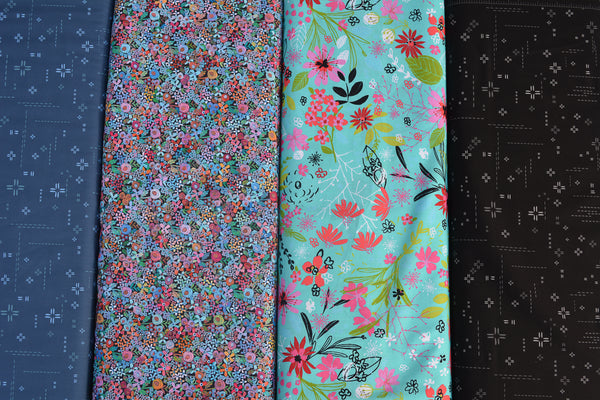 Deluxe Long Zip Phone Bag - Converts to Cross Body Purse - Mini Wild Flowers Fabric