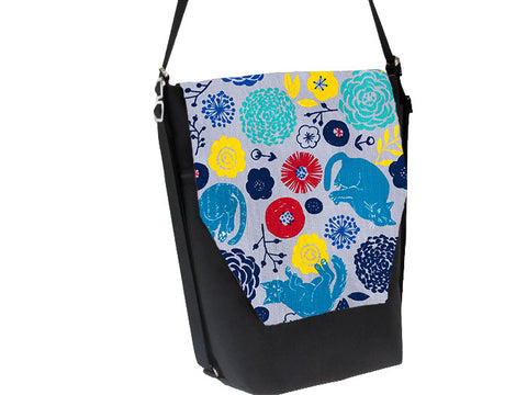 Convertible Backpack Bag -  Daisy Kitty Fabric