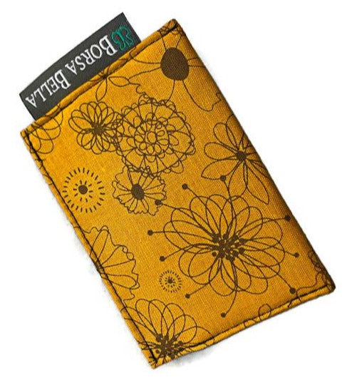 Card Holder RFID Protected -   Autumn Yellow Fabric