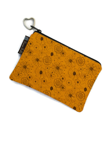 Catch All Zippered Pouch - Autumn Yellow Fabric