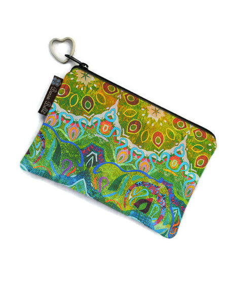 Catch All Zippered Pouch - Ombre Green Fabric