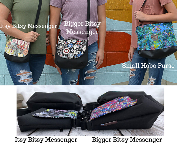 Itsy Bitsy/Bigger Bitsy Messenger Purse - Wild Daisy Fabric