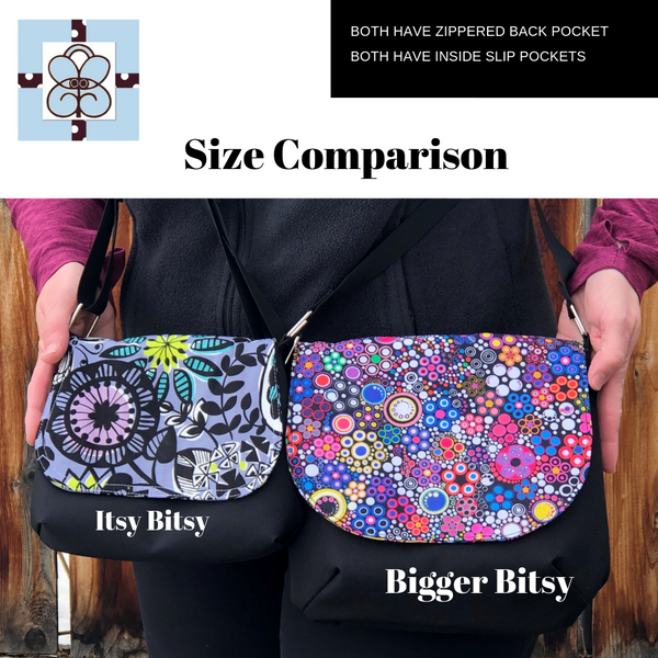 Itsy Bitsy/Bigger Bitsy Messenger Purse - Bubble Scope Fabric