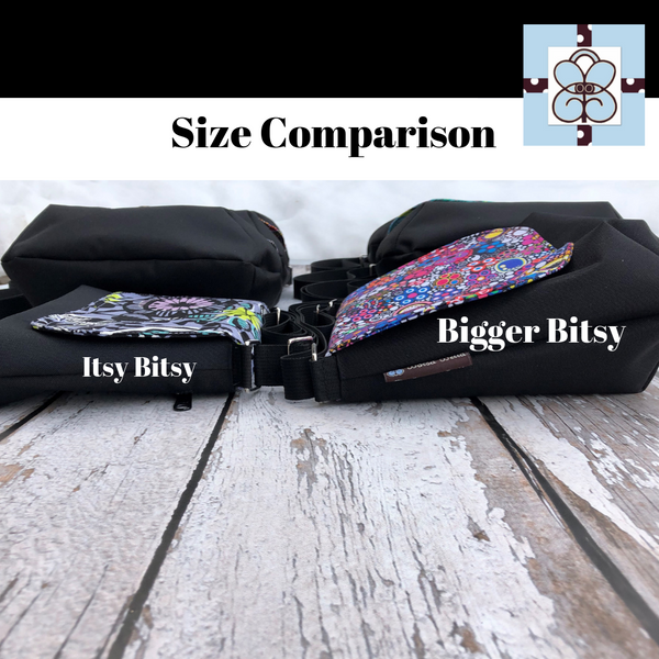 Itsy Bitsy/Bigger Bitsy Messenger Purse - Black Beauty Fabric