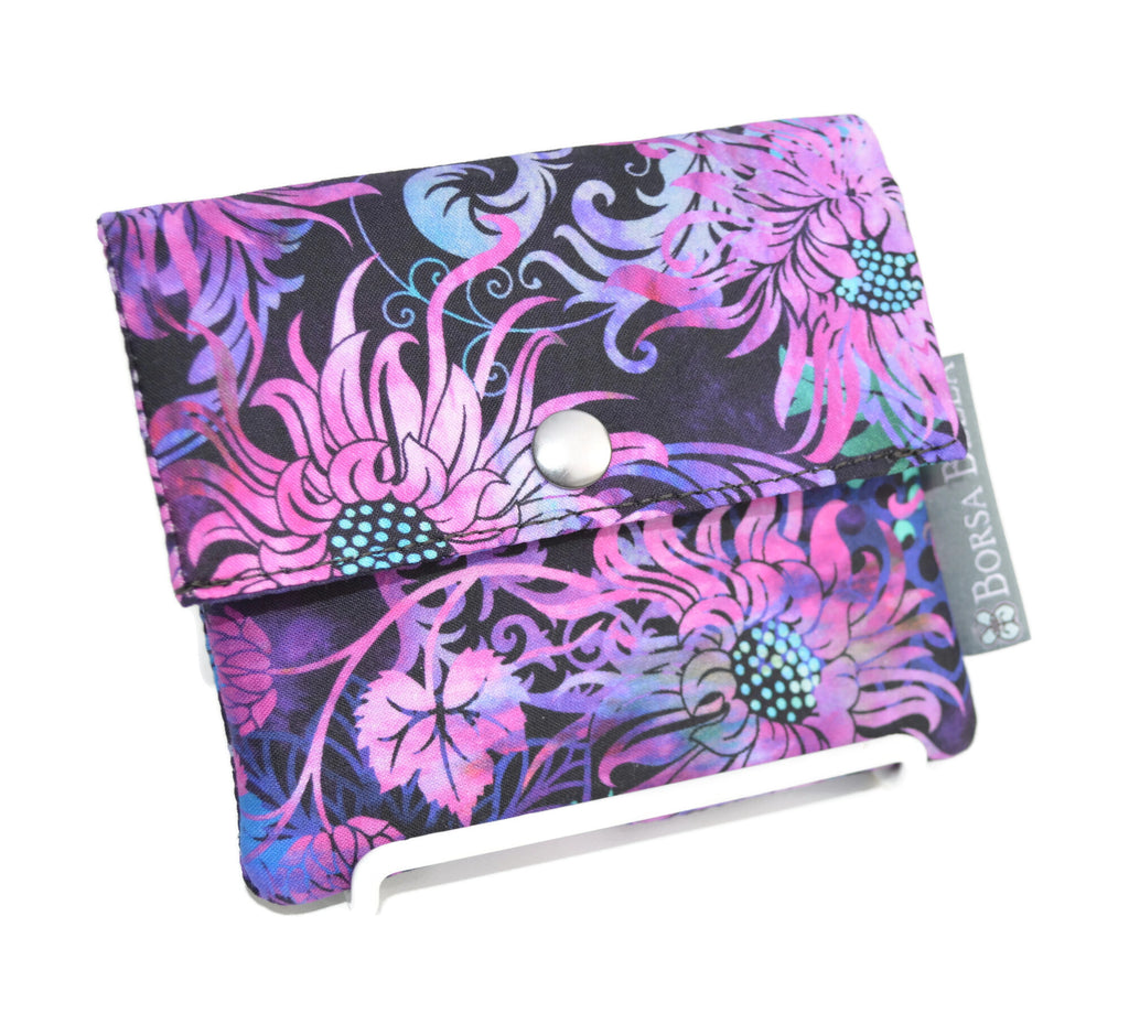 Small Slim Wallet - Light Weight - Added RFID Fabric - Purple