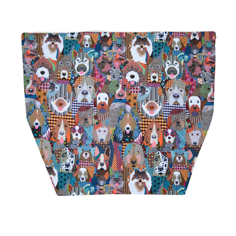 FLAP for Large Messenger Bag - Colorful Puppy Fabric Fabric
