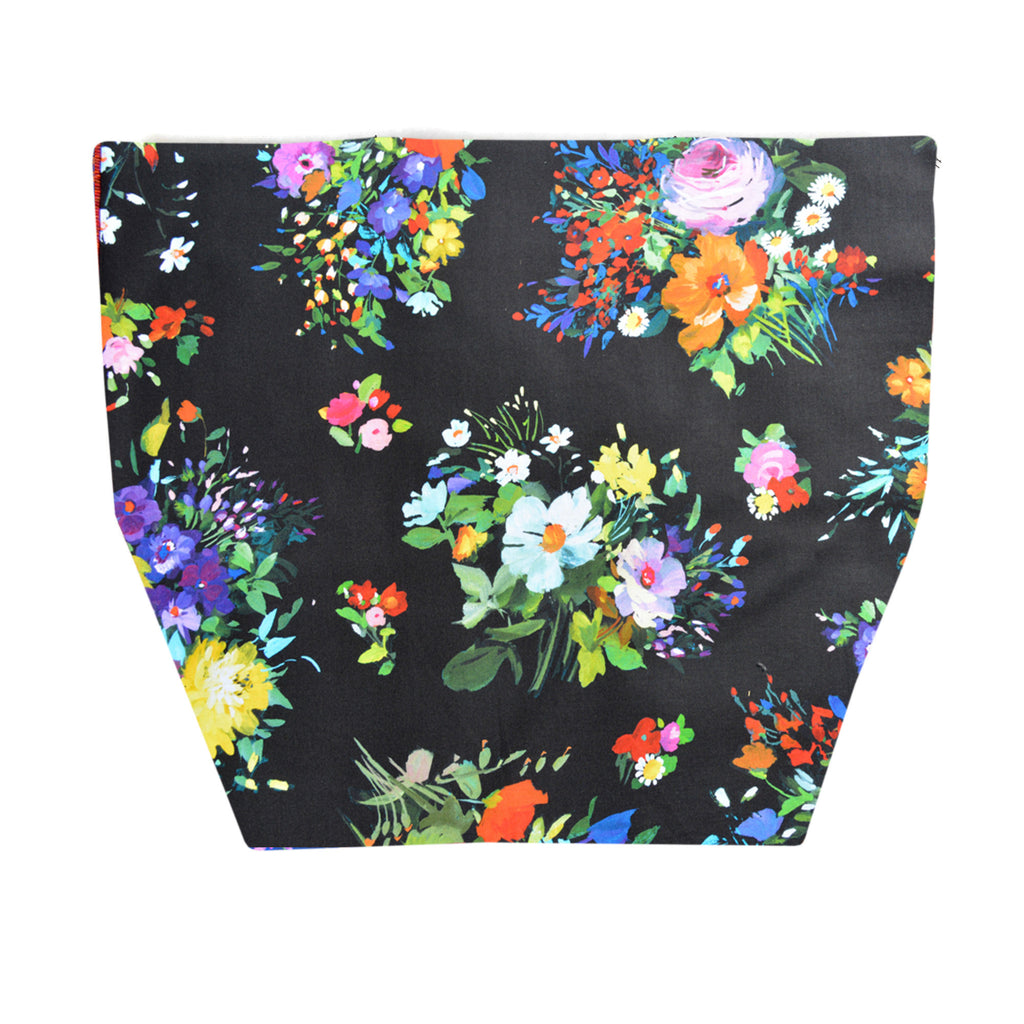 FLAP for Large Messenger Bag - Watercolor Wonder in Black Fabric