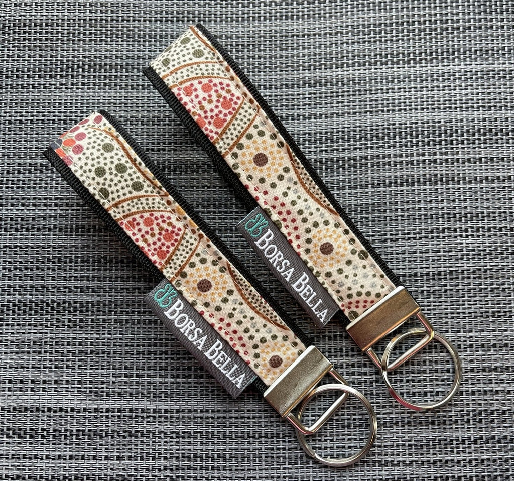 Keychain Wristlets -  Ecru Landscapes  Fabric