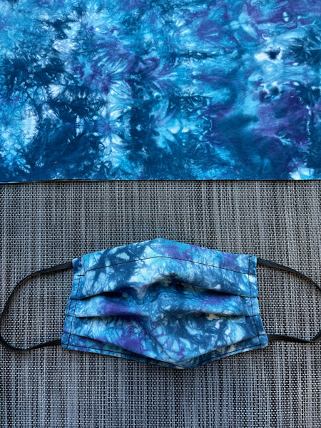 2 or 3 layer Face Mask Limited Edition - VERY LIMITED Blue Tie Dye Fabric