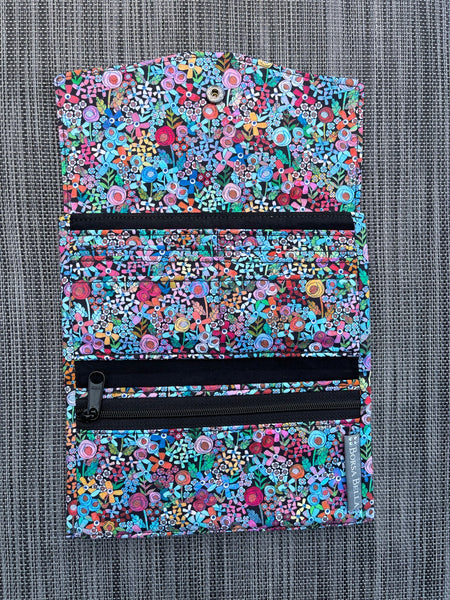 Wallet - Slim Large Wallet - Light Weight - Mini Wild Flowers Fabric