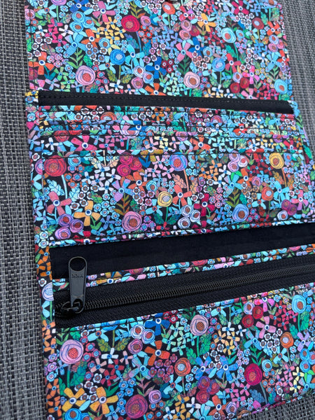 Wallet - Slim Large Wallet - Light Weight - Mini Wild Flowers Fabric