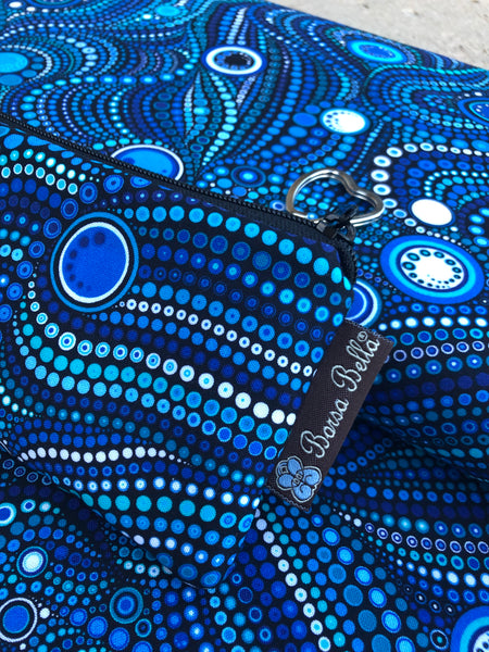 Catch All Zippered Pouch - Blue Kraken Fabric