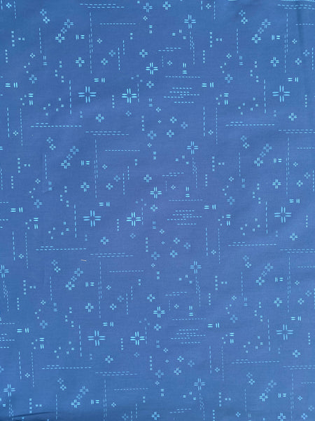Itsy Bitsy/Bigger Bitsy Messenger Purse - Bright Blue Crosshatch Fabric