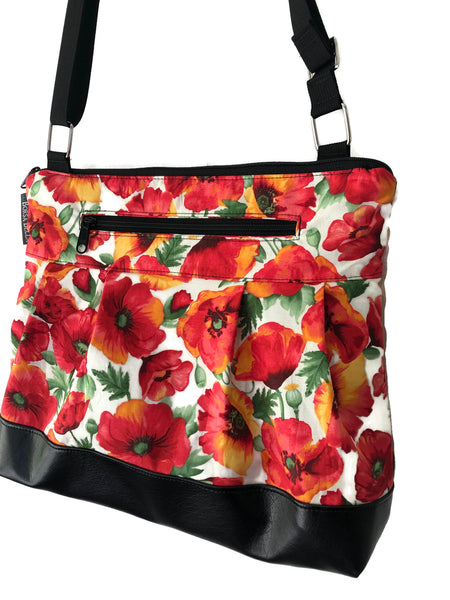Hobo Purse Cross Body - Medium Only - Shoulder Bag - Poppy Fabric
