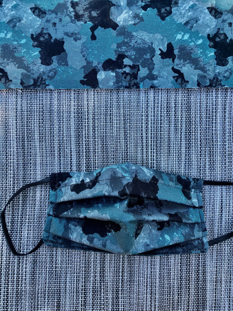 2 or 3 layer Face Mask Limited Edition -Blue Camo Fabric