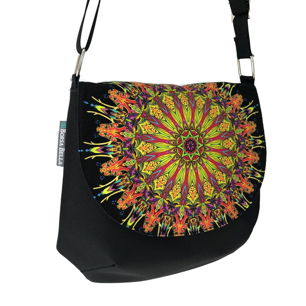 Bigger Bitsy Messenger Purse - Mandala Lime Fabric