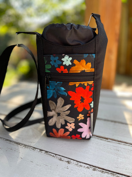 Water Bottle Crossbody Bag - Day Drinker - Wild Flowers Pocket