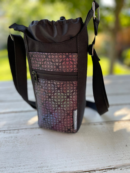 Water Bottle Crossbody Bag - Day Drinker - Prism Fabric Pocket