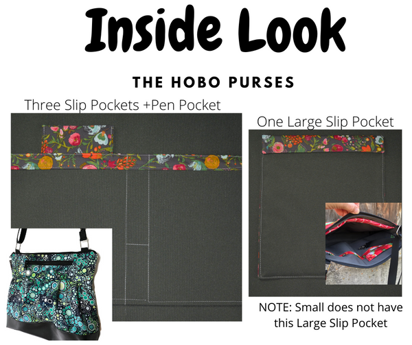 Hobo Purse Cross Body - Medium Only - Shoulder Bag - Poppy Fabric