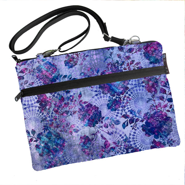 Laptop Bags - Shoulder or Cross Body - Adjustable Nylon Straps - Purple Haze  Fabric