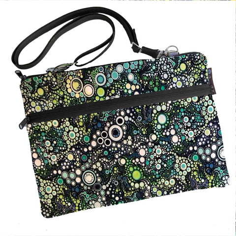 Laptop Bags - Shoulder or Cross Body - Adjustable Nylon Straps - Ocean Blues Fabric