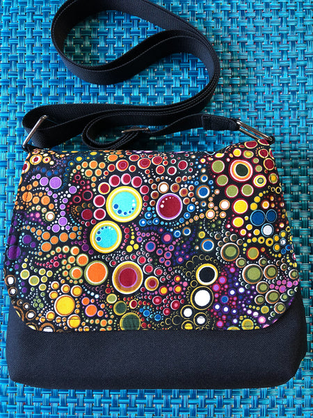 Itsy Bitsy/Bigger Bitsy Messenger Purse - Happy Fabric