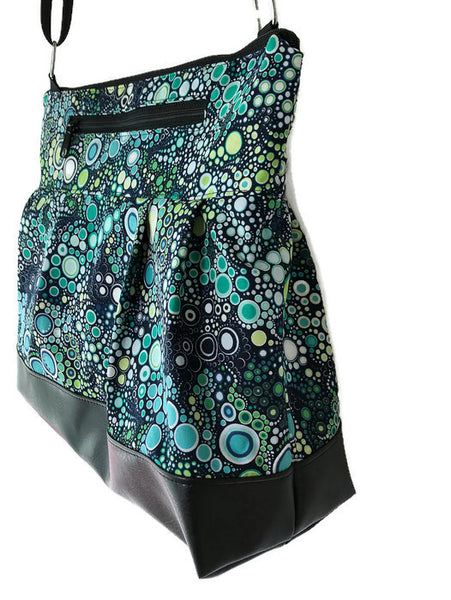 Hobo Purse Cross Body - Shoulder Bag - Ocean Blue Dots  Fabric