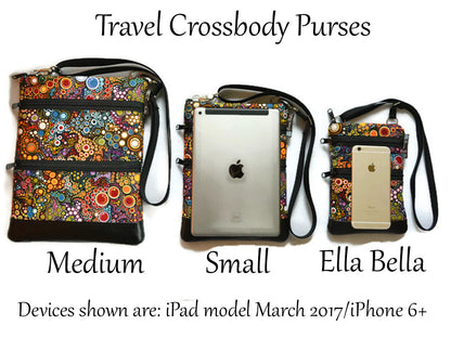 SMALL SIZE Travel Bags Crossbody Purse - A1 Cross Body - Faux Leather - Tablet Purse - FernTastic