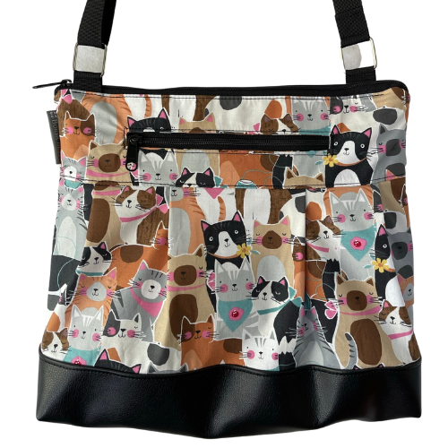 Hobo Purse Cross Body - Shoulder Bag - Cattitude Fabric