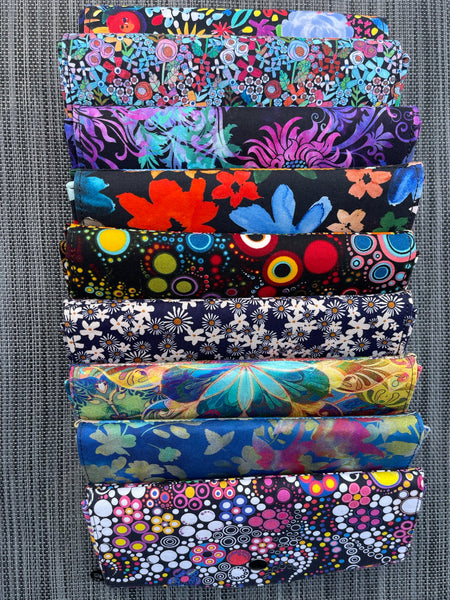 Wallet - Slim Large Wallet - Light Weight - Painted Petals Fabric